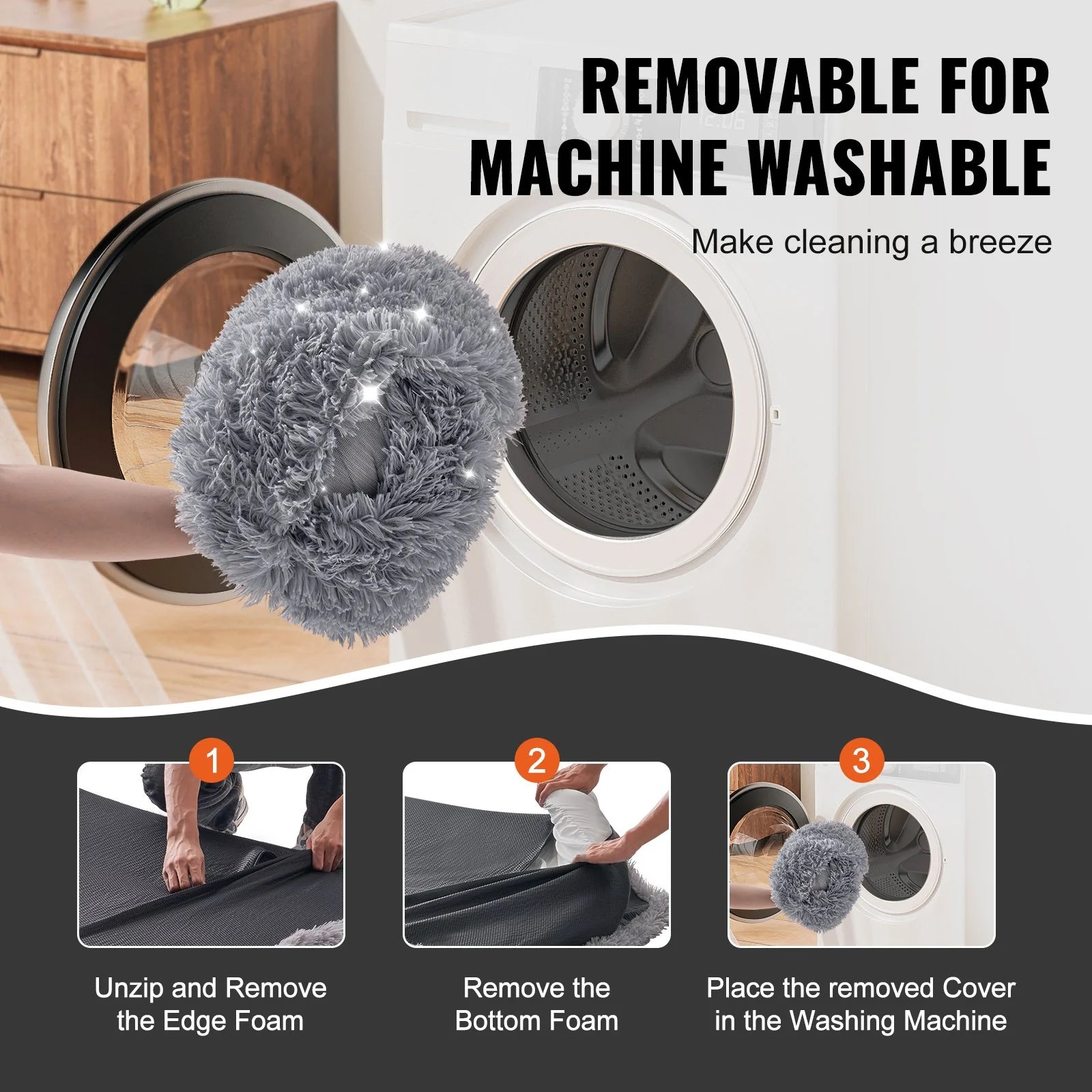 Large 72" x 48" VEVOR Human Dog Bed - Washable PV Velvet Comfort for Pets and Owners