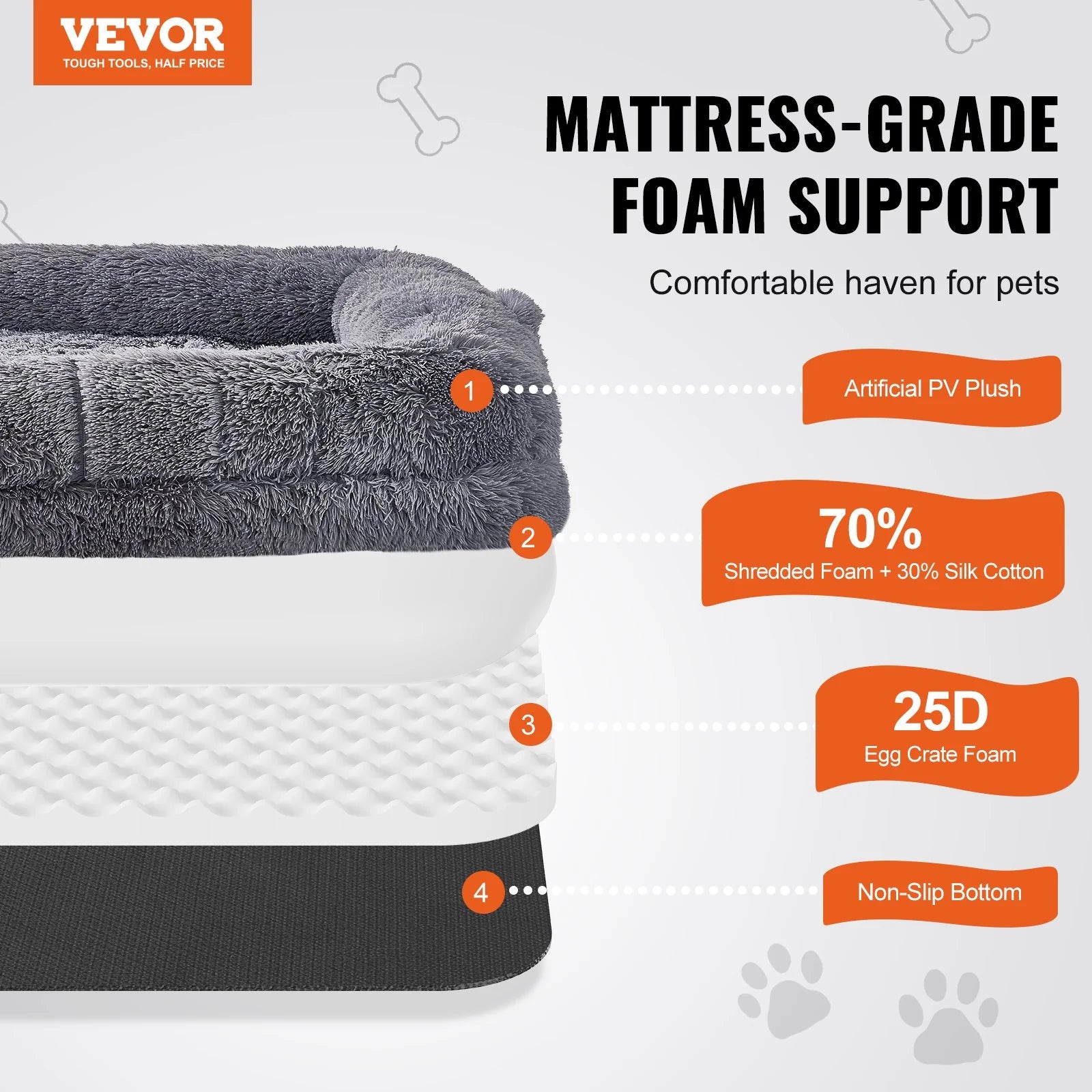 Large 72" x 48" VEVOR Human Dog Bed - Washable PV Velvet Comfort for Pets and Owners