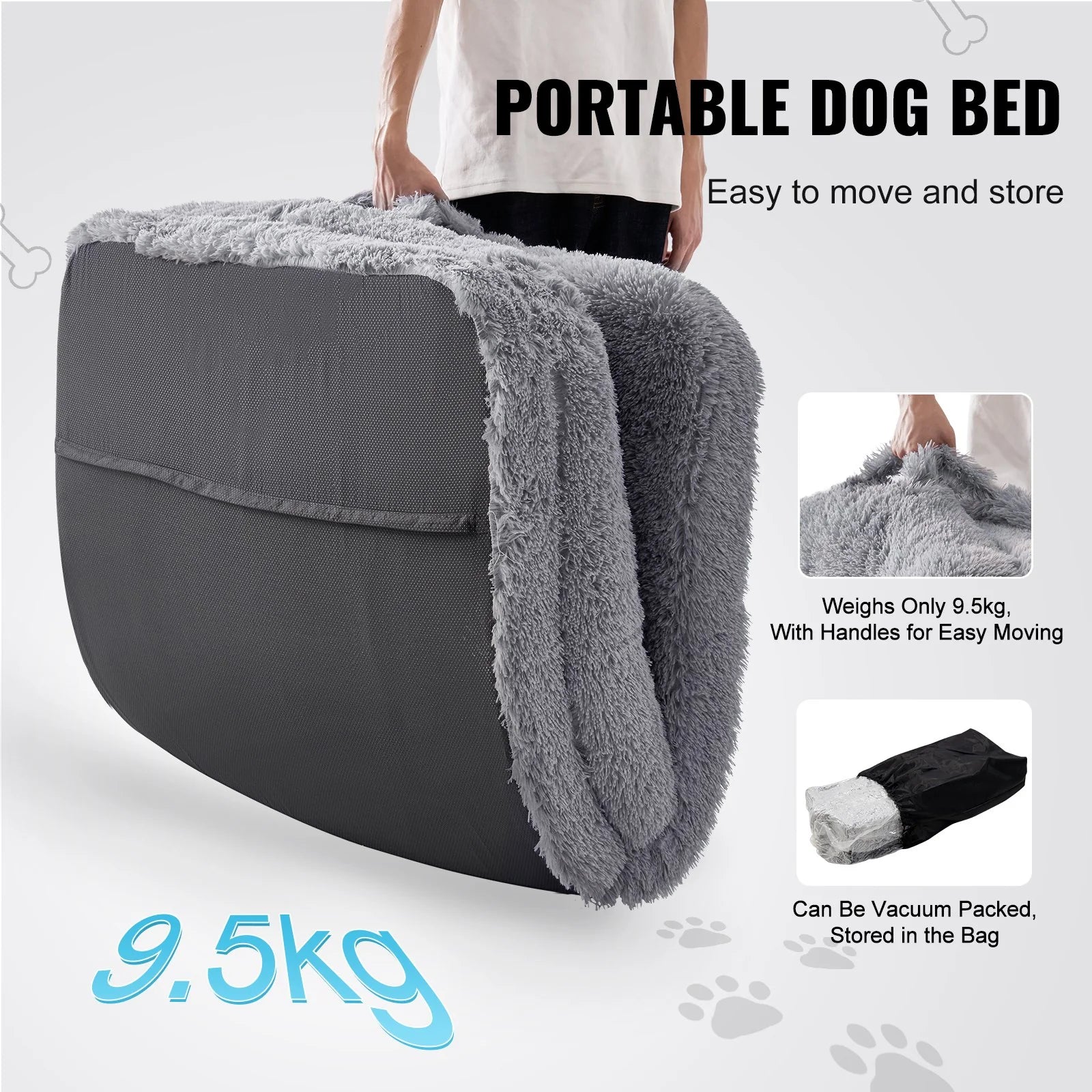 Large 72" x 48" VEVOR Human Dog Bed - Washable PV Velvet Comfort for Pets and Owners