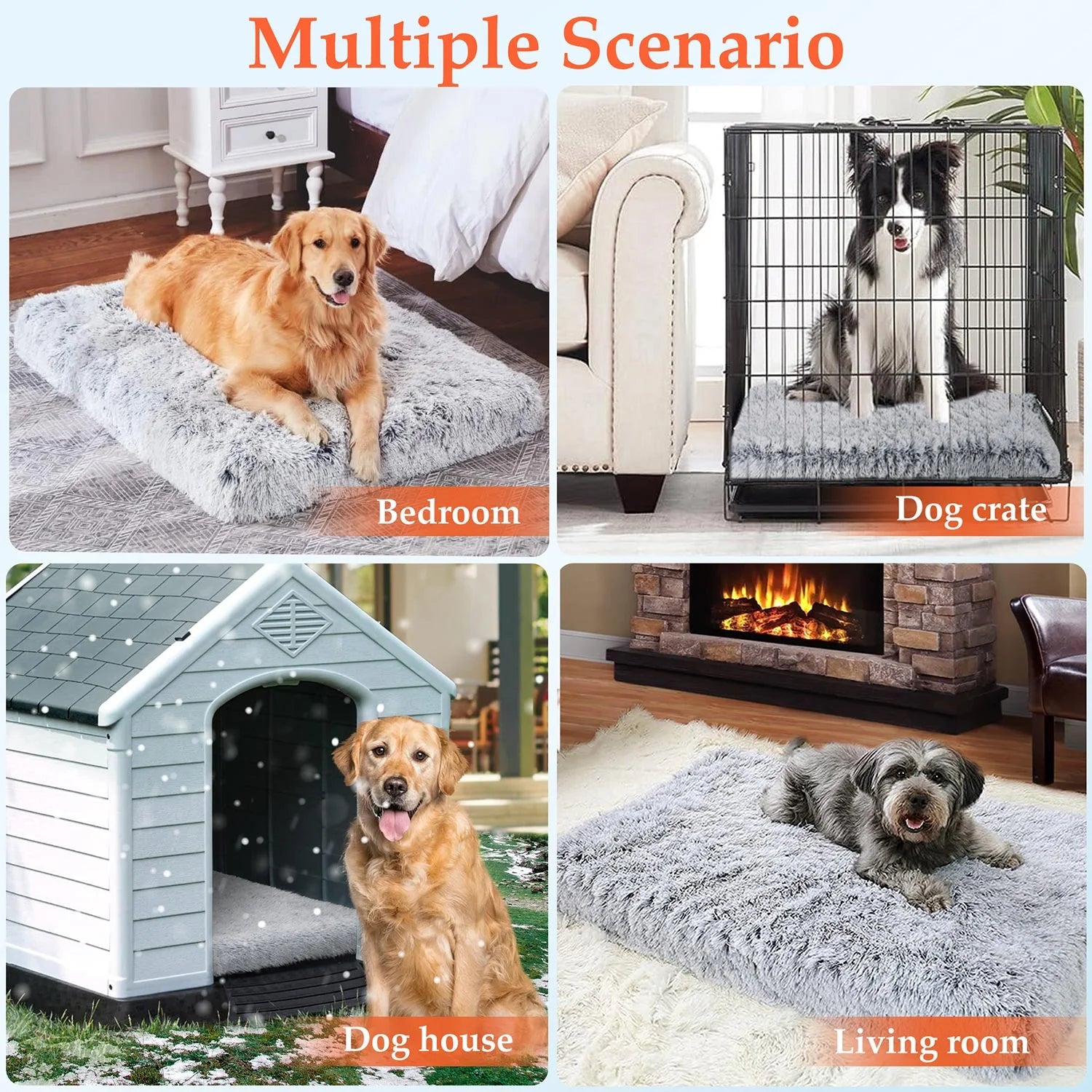 Cozy Orthopedic Dog Bed for Large and Medium Dogs - Washable Memory Foam Egg Crate Design, 36"x28", Plush and Calming, Gray