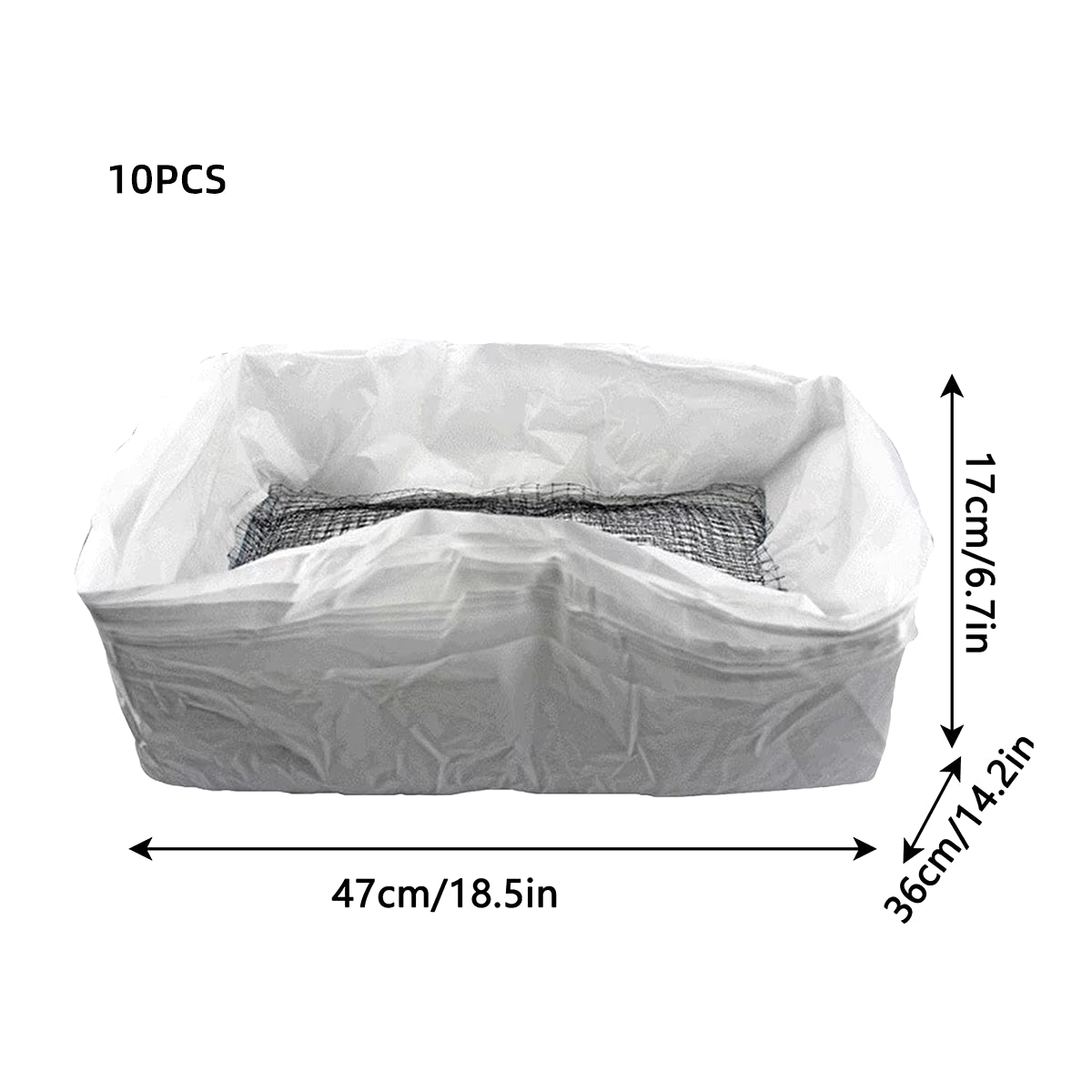 10Pcs Cat Litter Tray Liners Drawstring Cat Litter Tray Bags with Filter Net Reusable Cat Waste Filter Net Cat Pets Cleaning