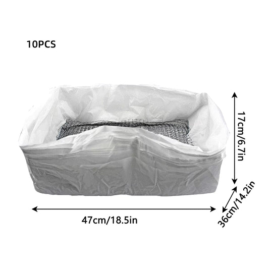 10Pcs Cat Litter Tray Liners Drawstring Cat Litter Tray Bags with Filter Net Reusable Cat Waste Filter Net Cat Pets Cleaning